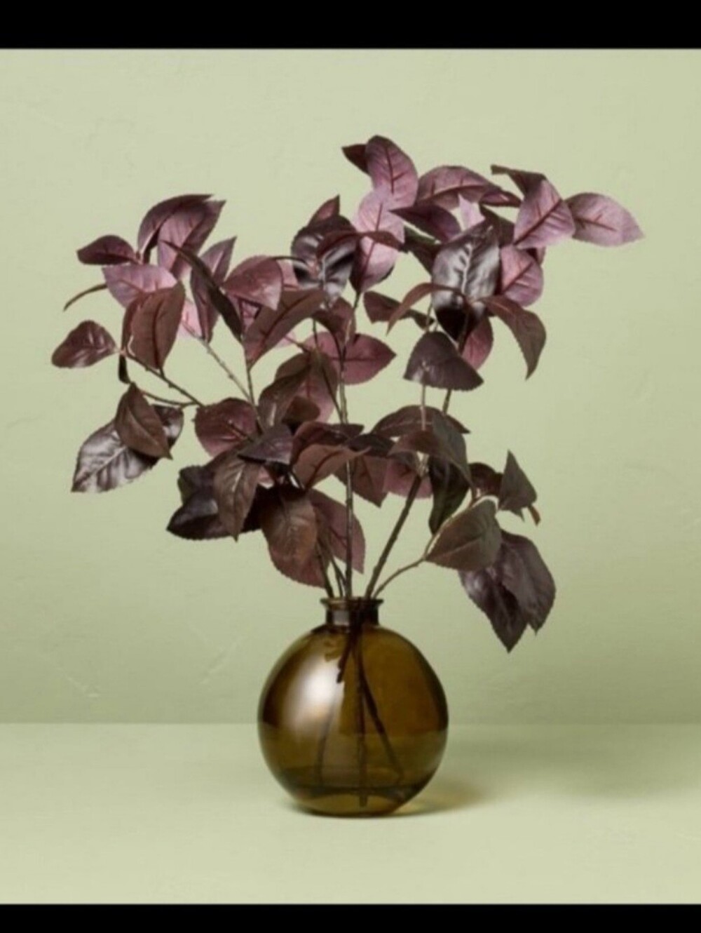 Hearth & Hand 15.5" Black Plum Leaf Artificial Fall Arrangement 